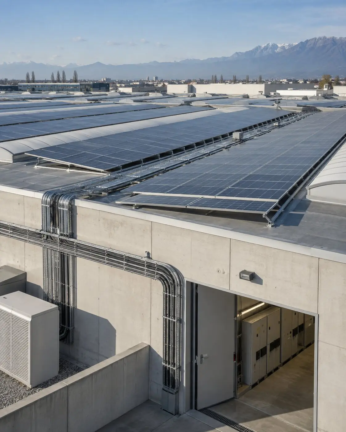 Impianto fotovoltaico su edificio industriale